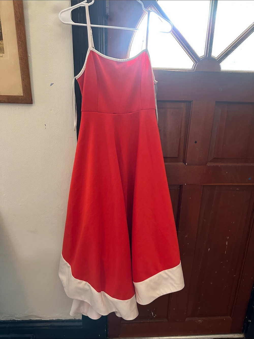 Maeve Orange Midi Dress with White Contrast Hem - Picture 9 of 10
